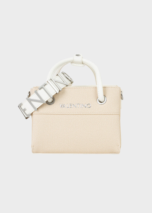 Borsetta a mano Alexia piccola con tracolla in pelle sintetica ad effetto tessuto