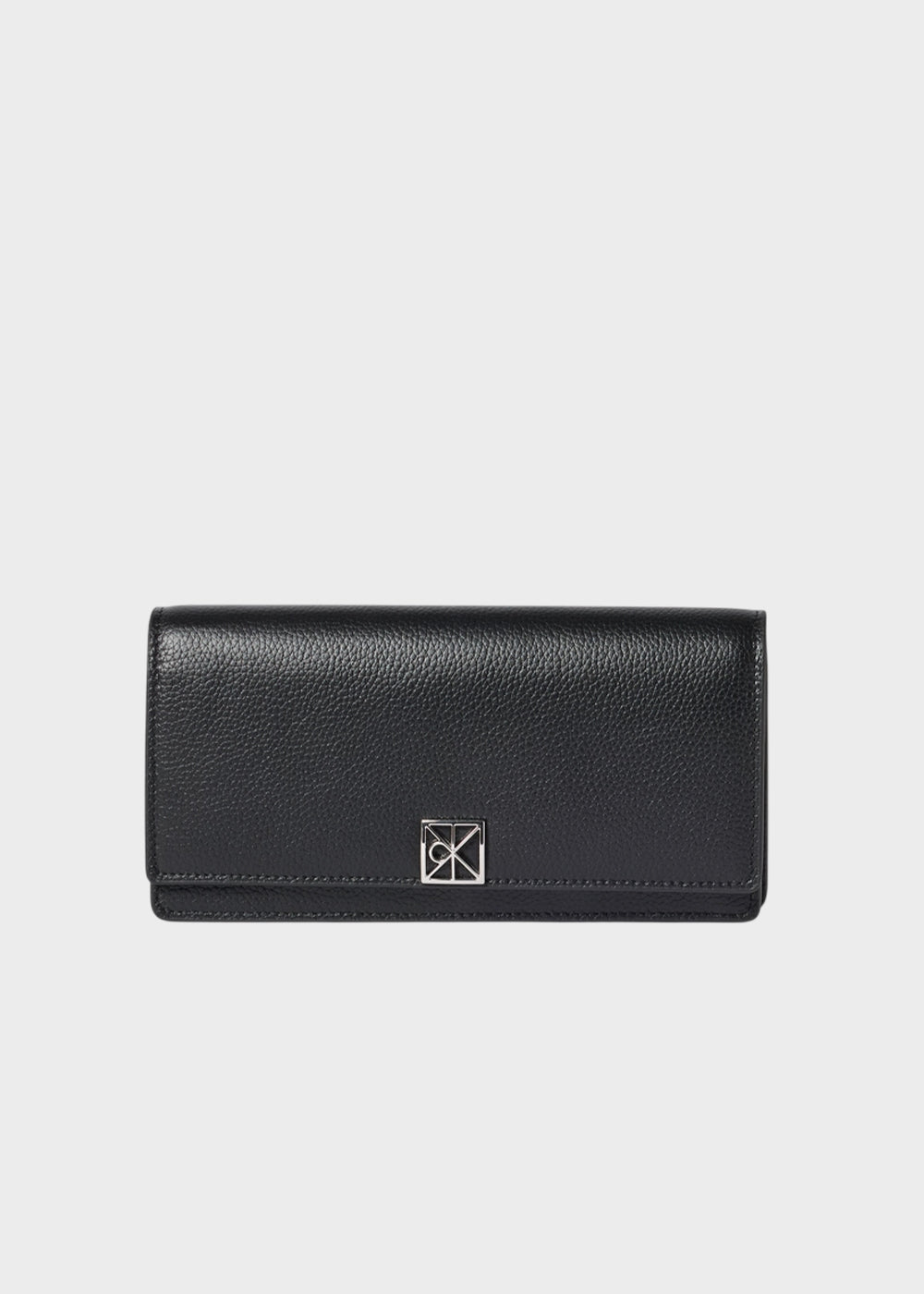 Portafogli con pattina, zip interna e logo metallico