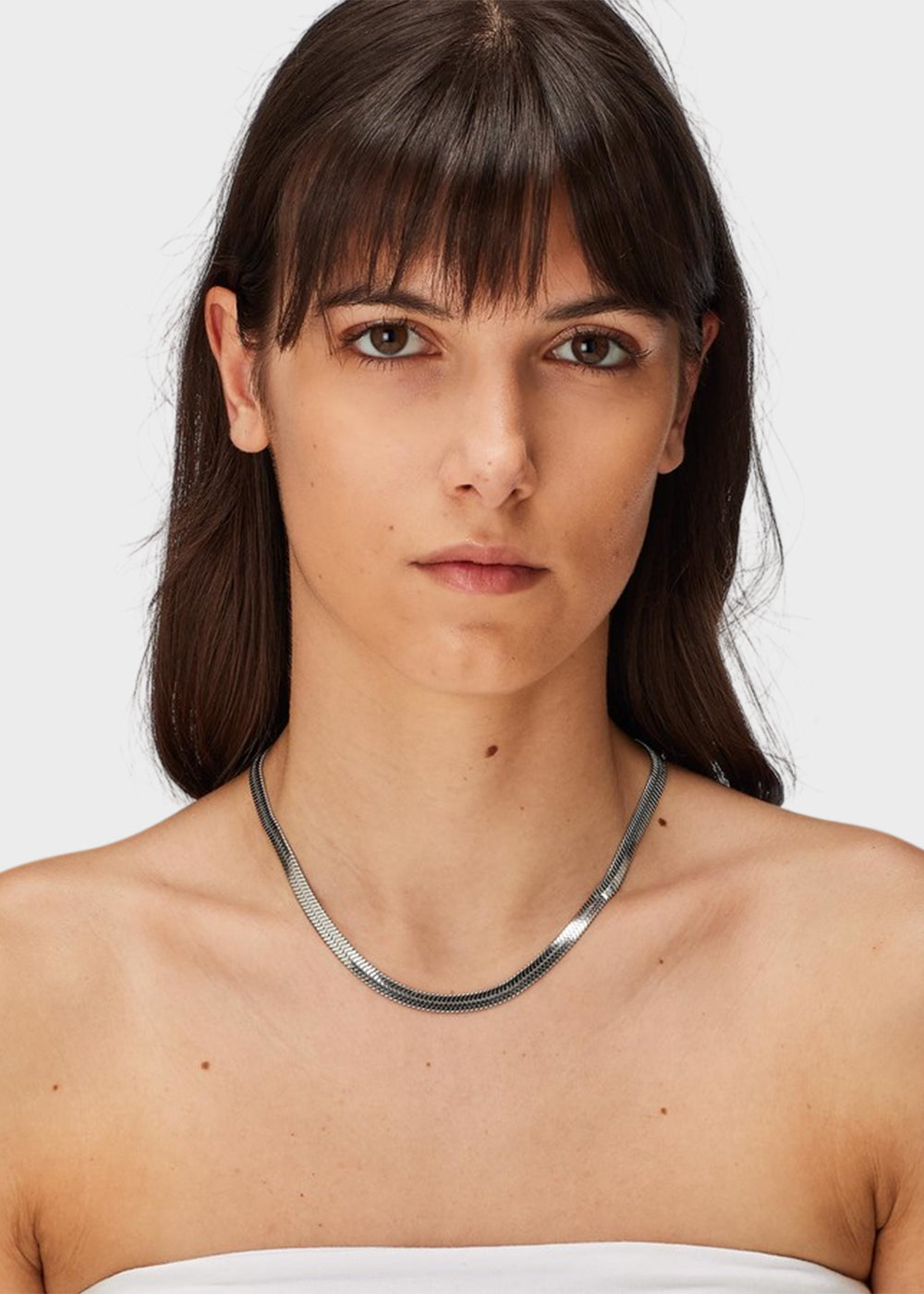 Collana girocollo Chunky catena snake piatta