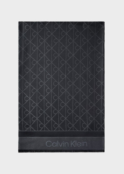 Sciarpa morbida con logo tono su tono