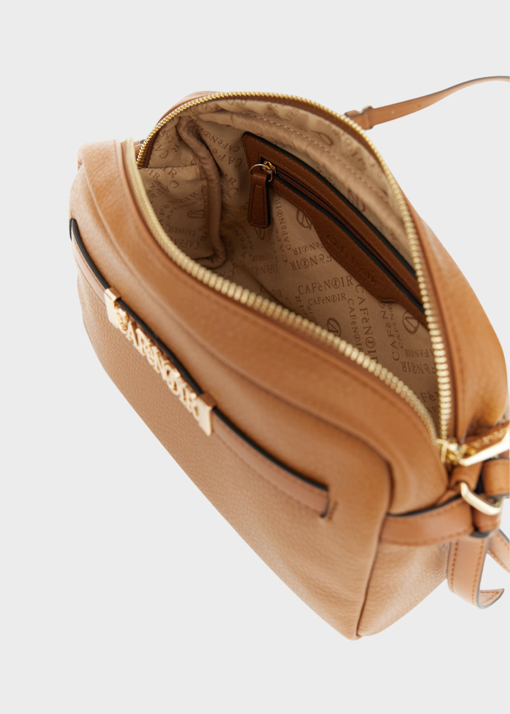 Borsa a tracolla con logo metallico-4