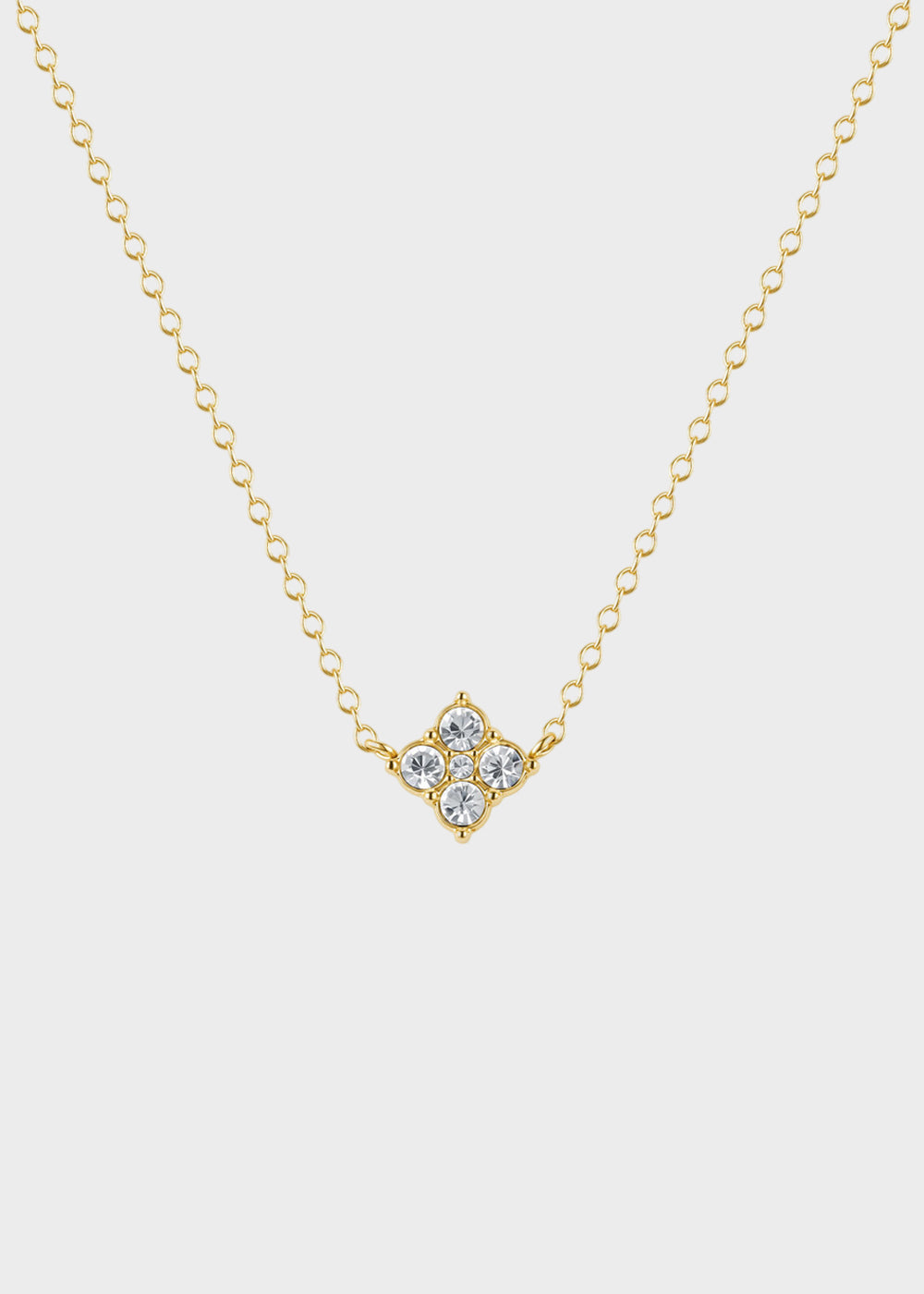 Collana Gleam girocollo in acciaio con cristalli centrali e finitura pvd oro 14K