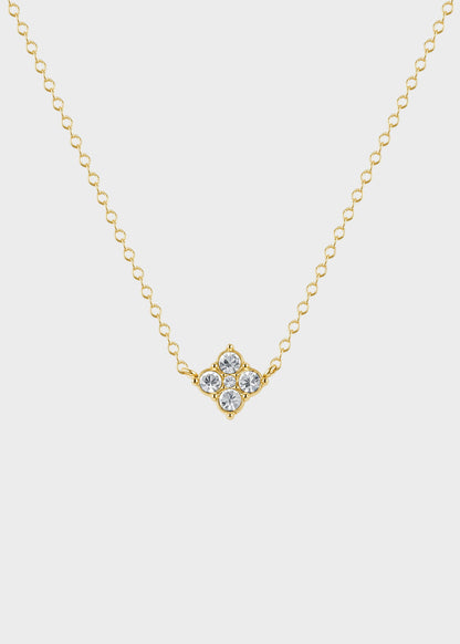 Collana Gleam girocollo in acciaio con cristalli centrali e finitura pvd oro 14K