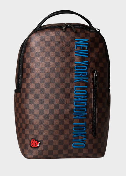 Zaino con ricamo frontale, logo e trama a scacchi, "Limited Edition"