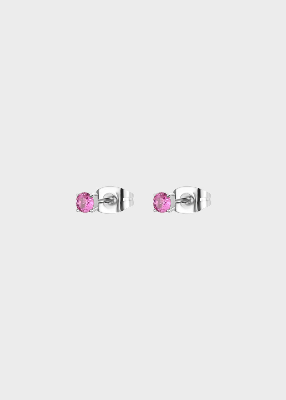 Orecchini punto luce magenta Dazzly in acciaio