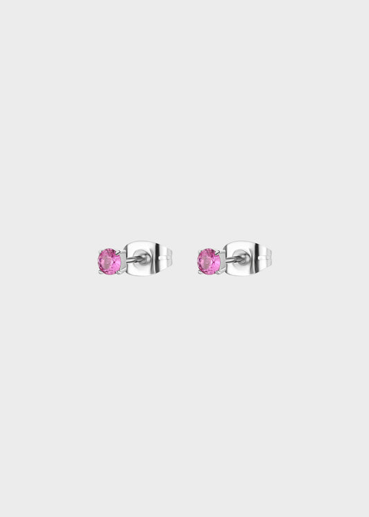 Orecchini punto luce magenta Dazzly in acciaio