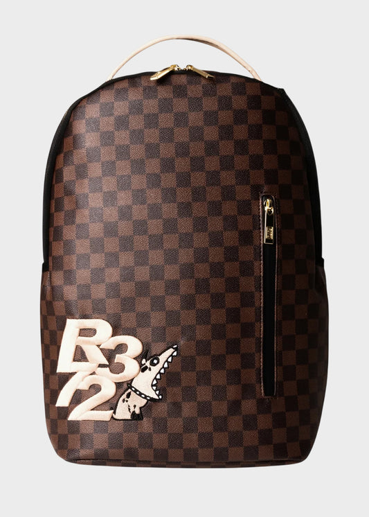 Zaino con logo ricamato frontale e trama a scacchi, "Limited Edition"