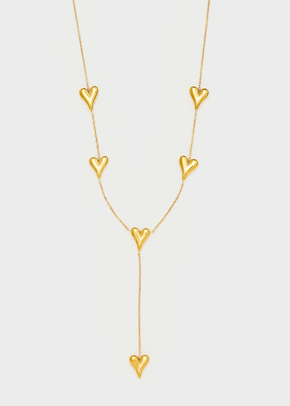 Collana sottile con elementi Cuore in acciaio