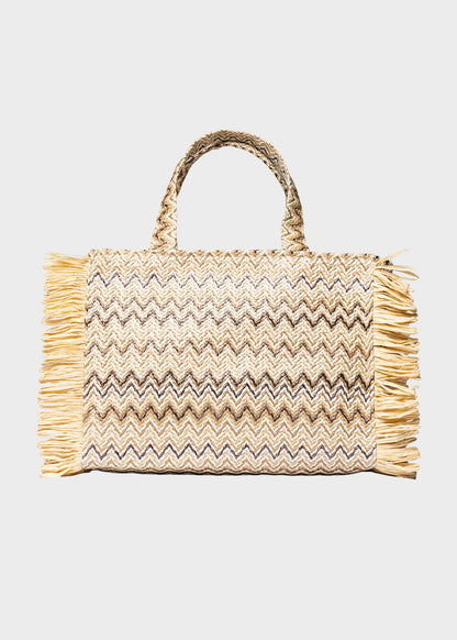Borsa da Mare Buby S.Claire M in effetto rafia, con tracolla