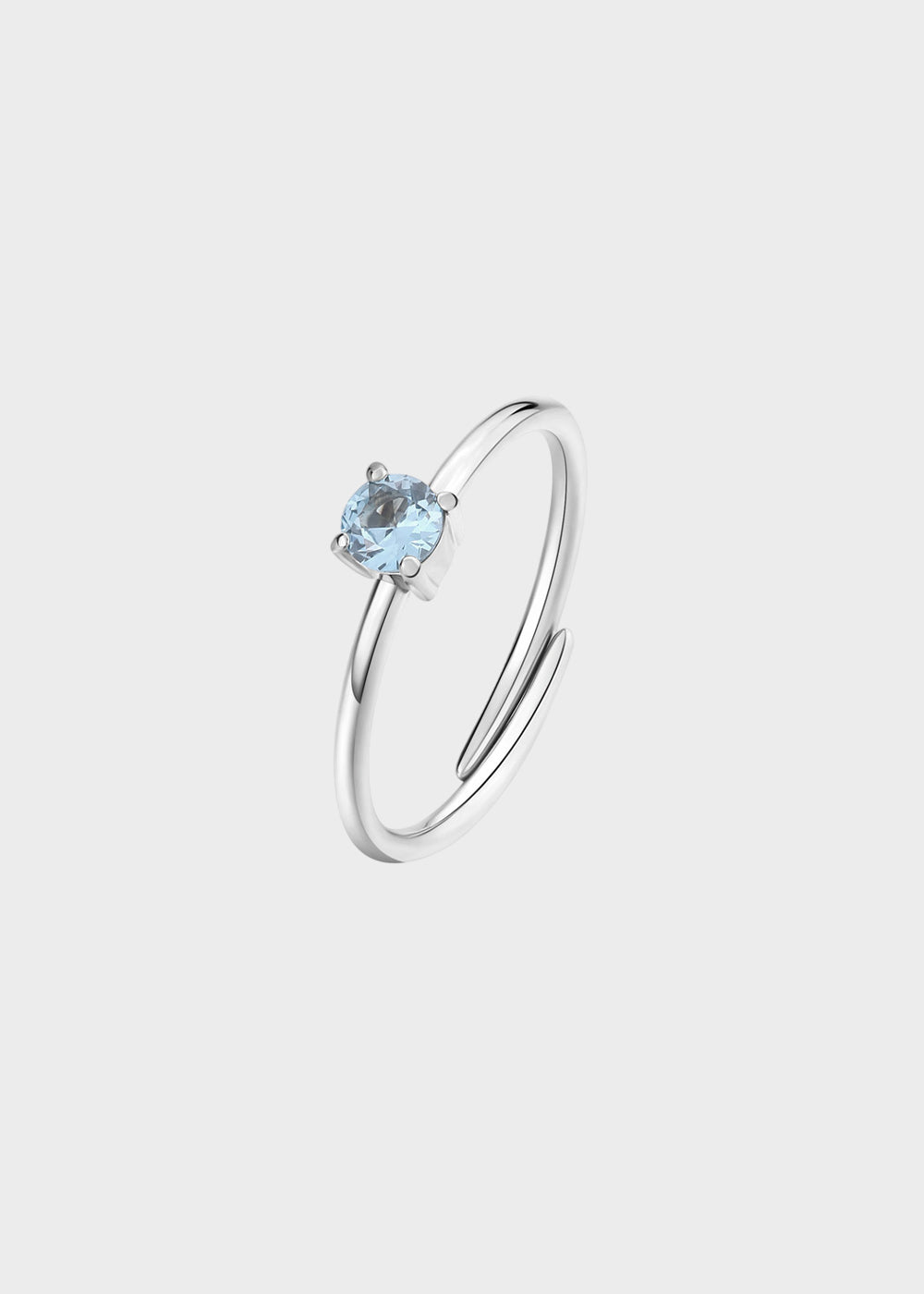 Anello regolabile Dazzly in acciaio con pietra azzurro