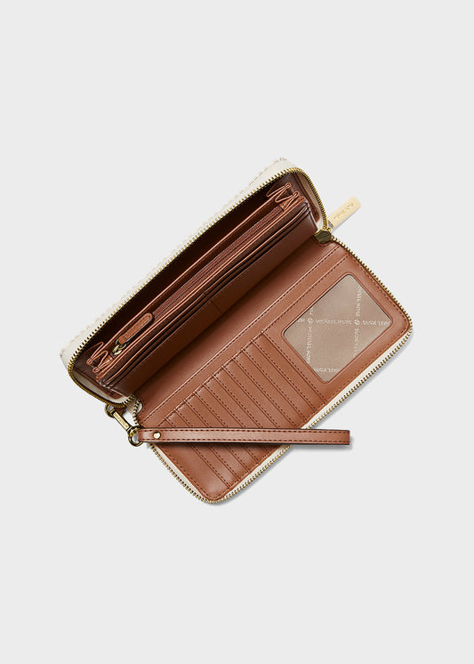 Portafogli con zip Jet Set Travel e logo all over