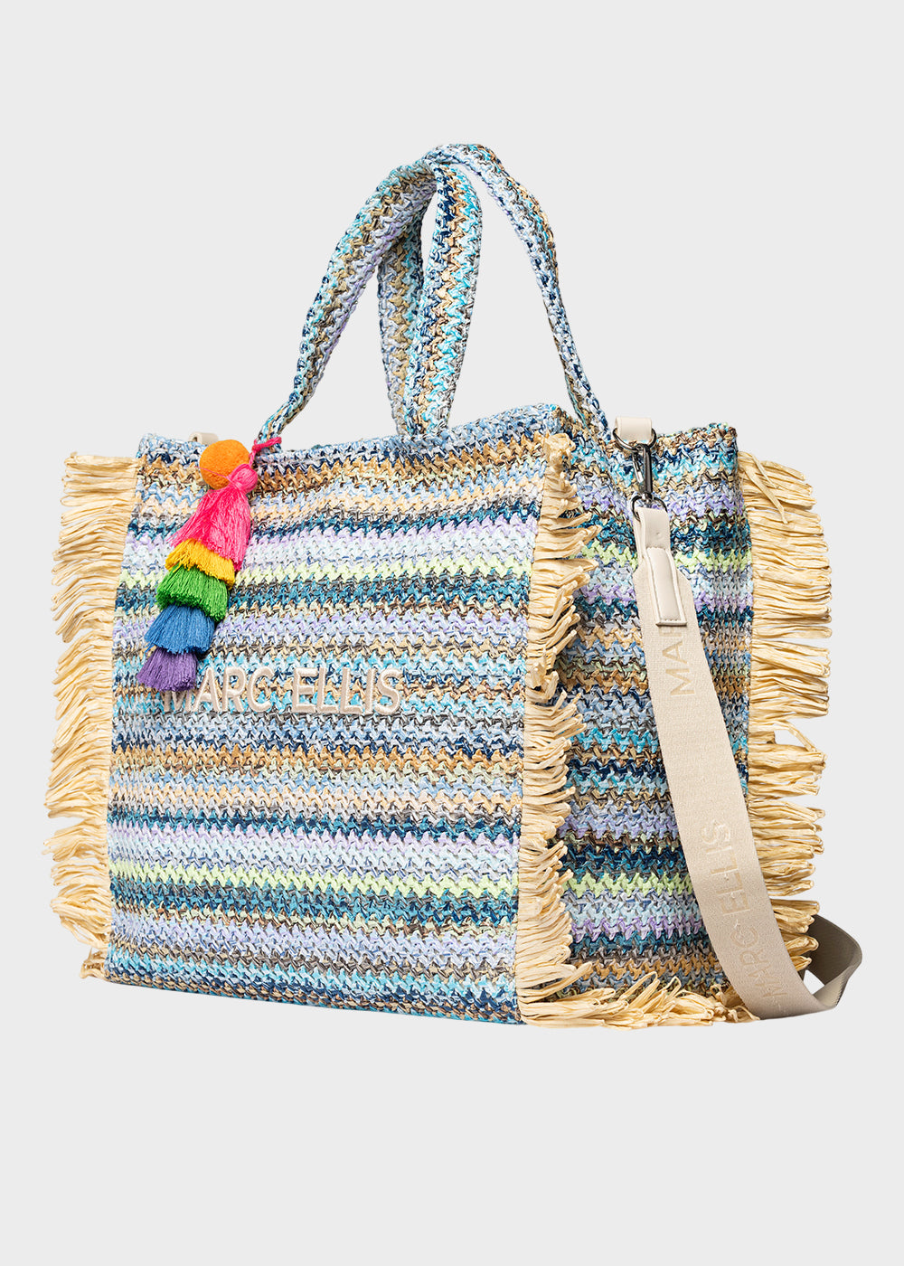 Borsa da Mare Buby S.Claire L in effetto rafia, con tracolla