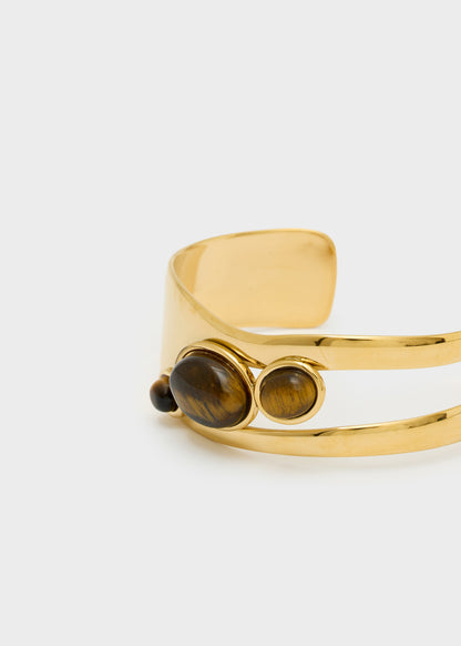 Bracciale Zuri con 3 pietre in acciaio