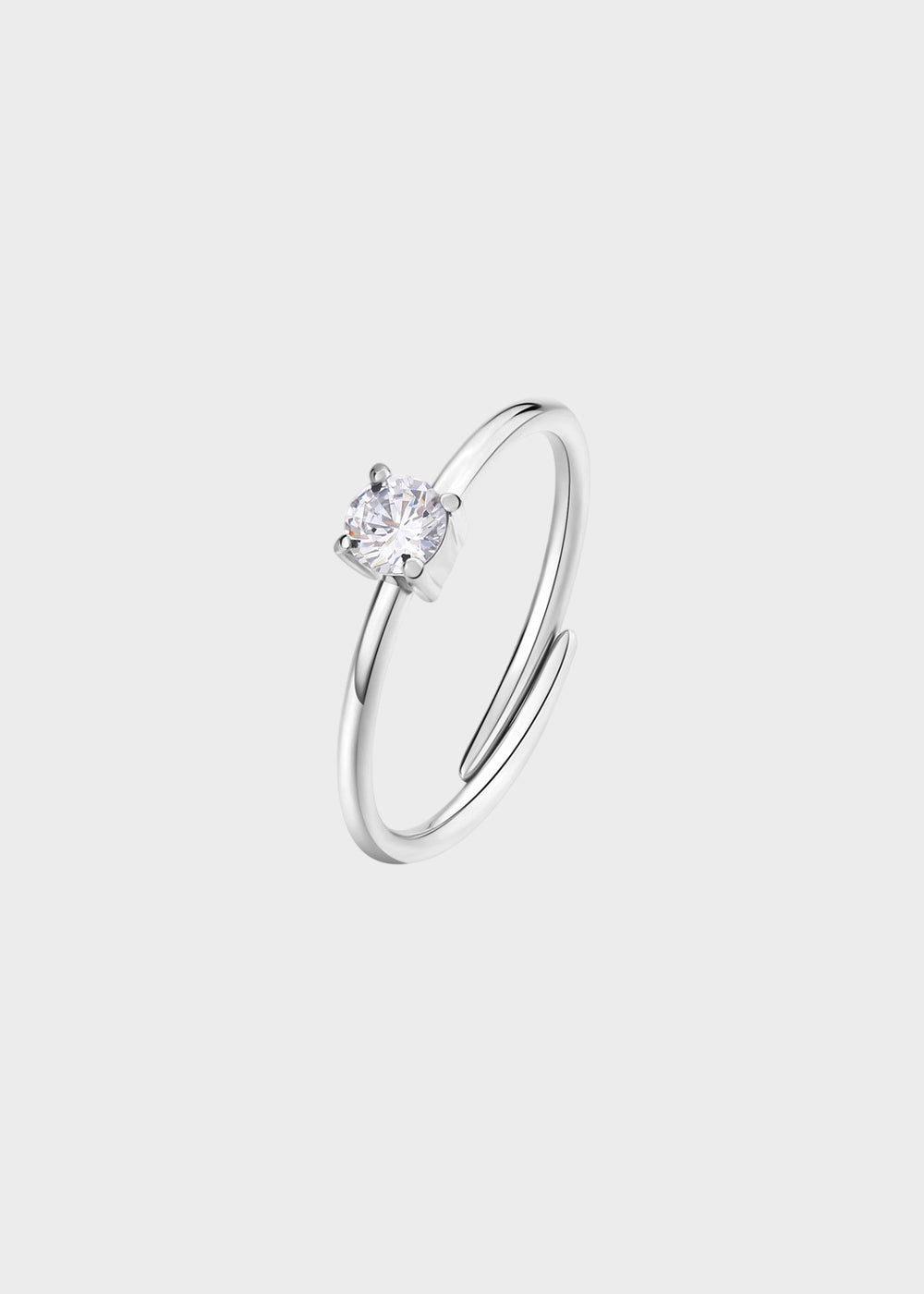 Anello regolabile Dazzly in acciaio con pietra