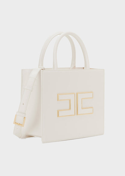 Medium handbag with shoulder strap and logo