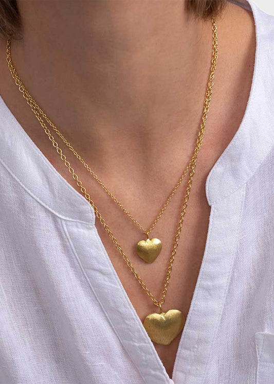 Collana 2 Due Catene Cuori