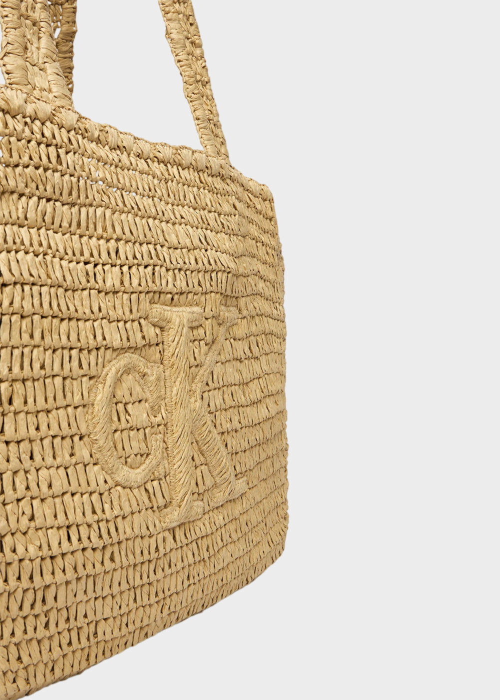 Borsa tote in Raffia con logo