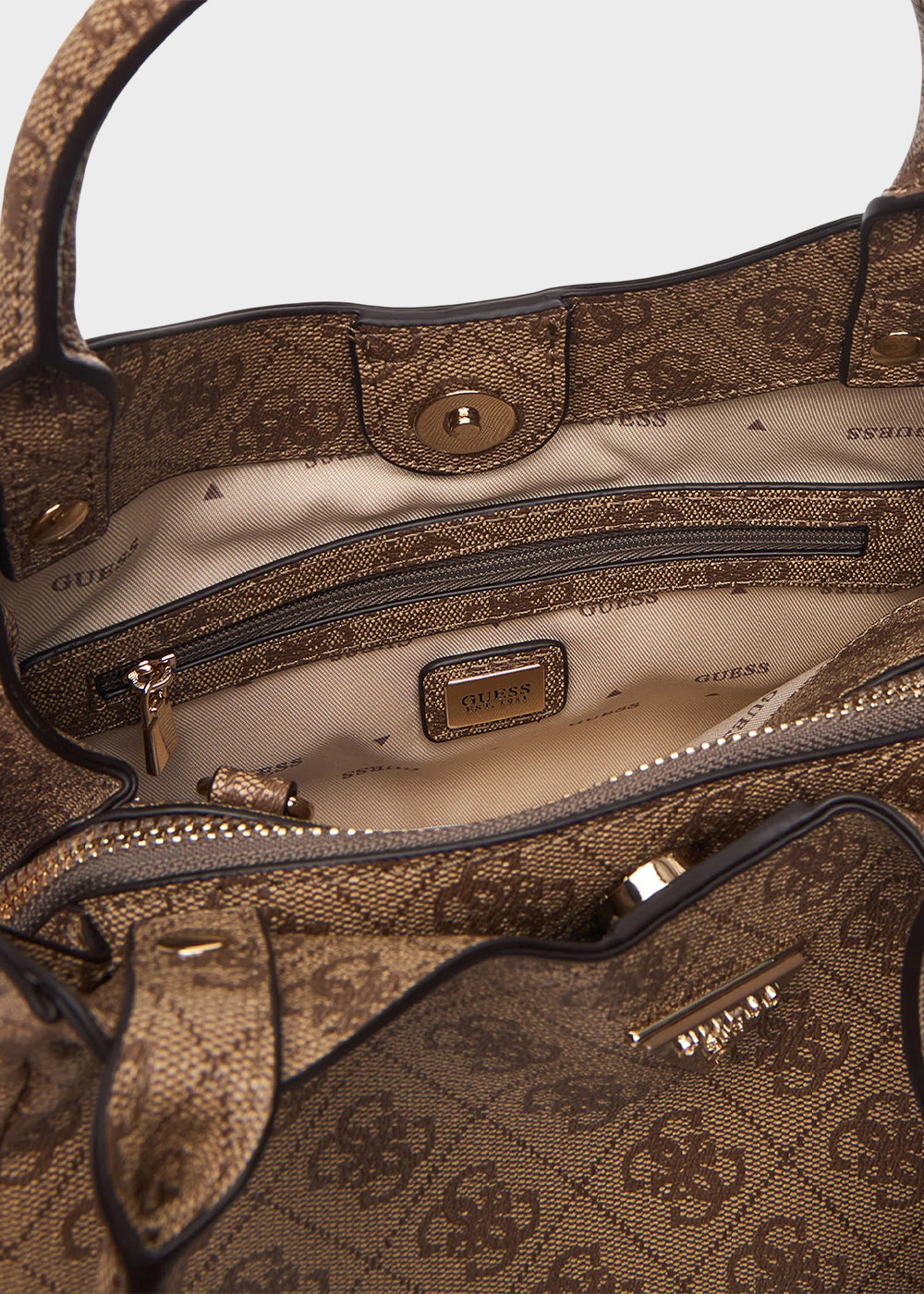 Borsa a mano Lorella Logo con tracolla e charm con logo all over