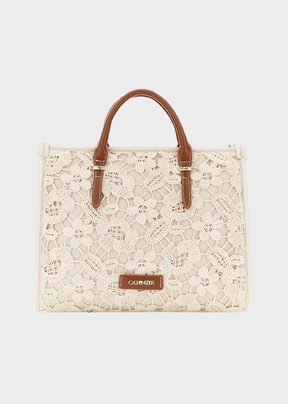 Borsa a mano con tracolla e decorazioni in tessuto
