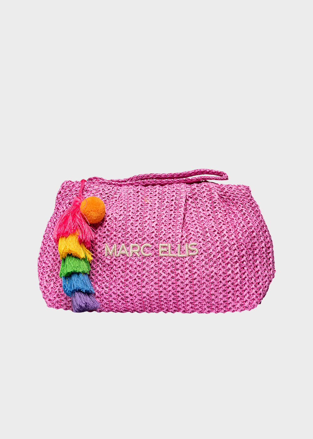 Pochette da Mare Buby S.Claire C in effetto rafia, con manico da polso