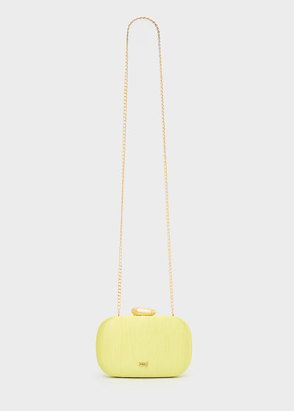 Clutch Nadine Plissé laminato con tracolla a catena