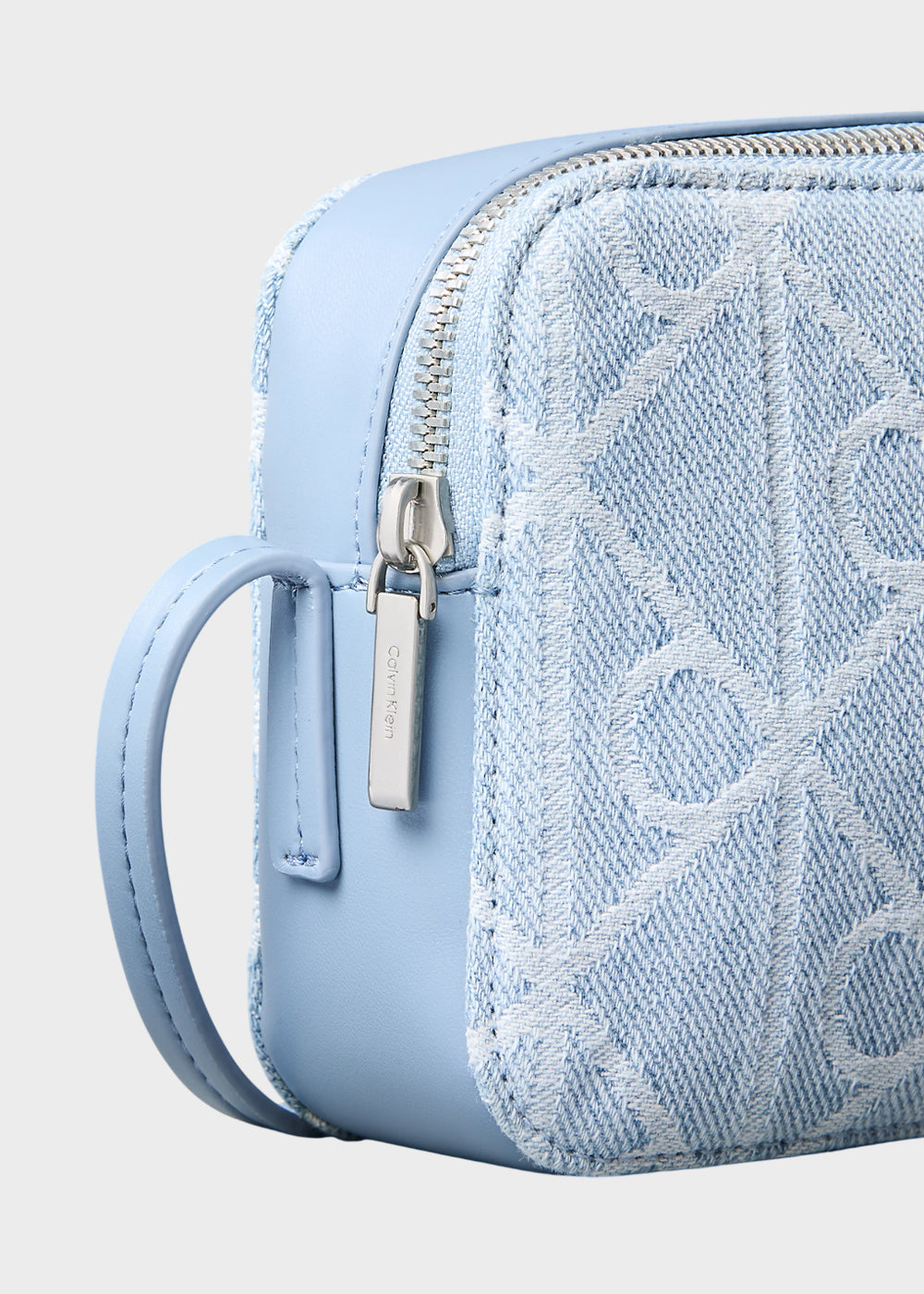 Borsa a tracolla in denim con emblem logo all-over-4