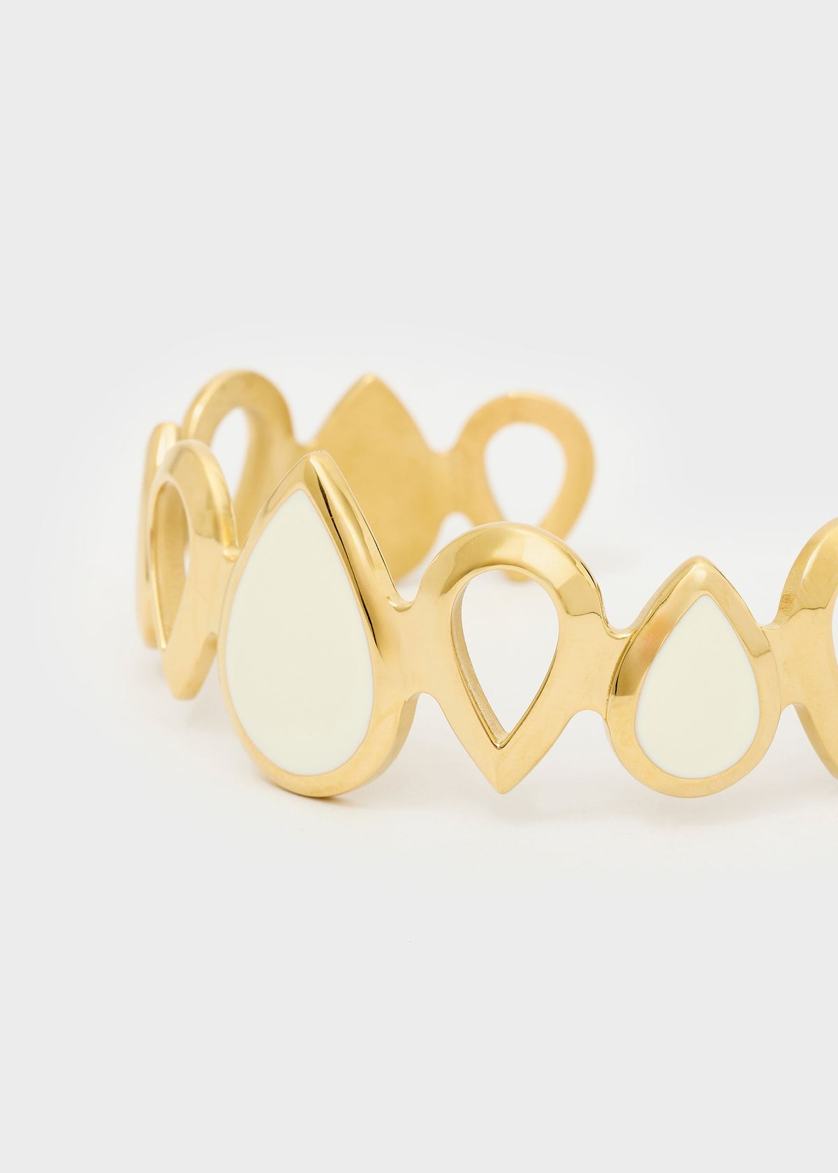 Bracciale rigido in acciaio con madreperla