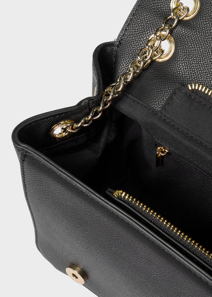 Borsa a tracolla Victoria L GR con pattina e logo metallico