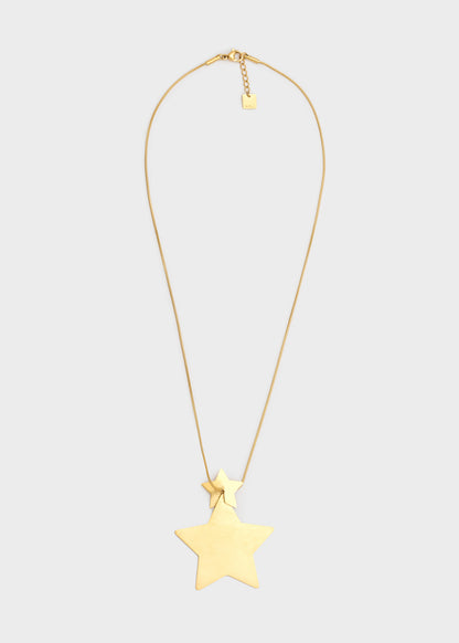 Collana con pendente doppia stella in acciaio inossidabile