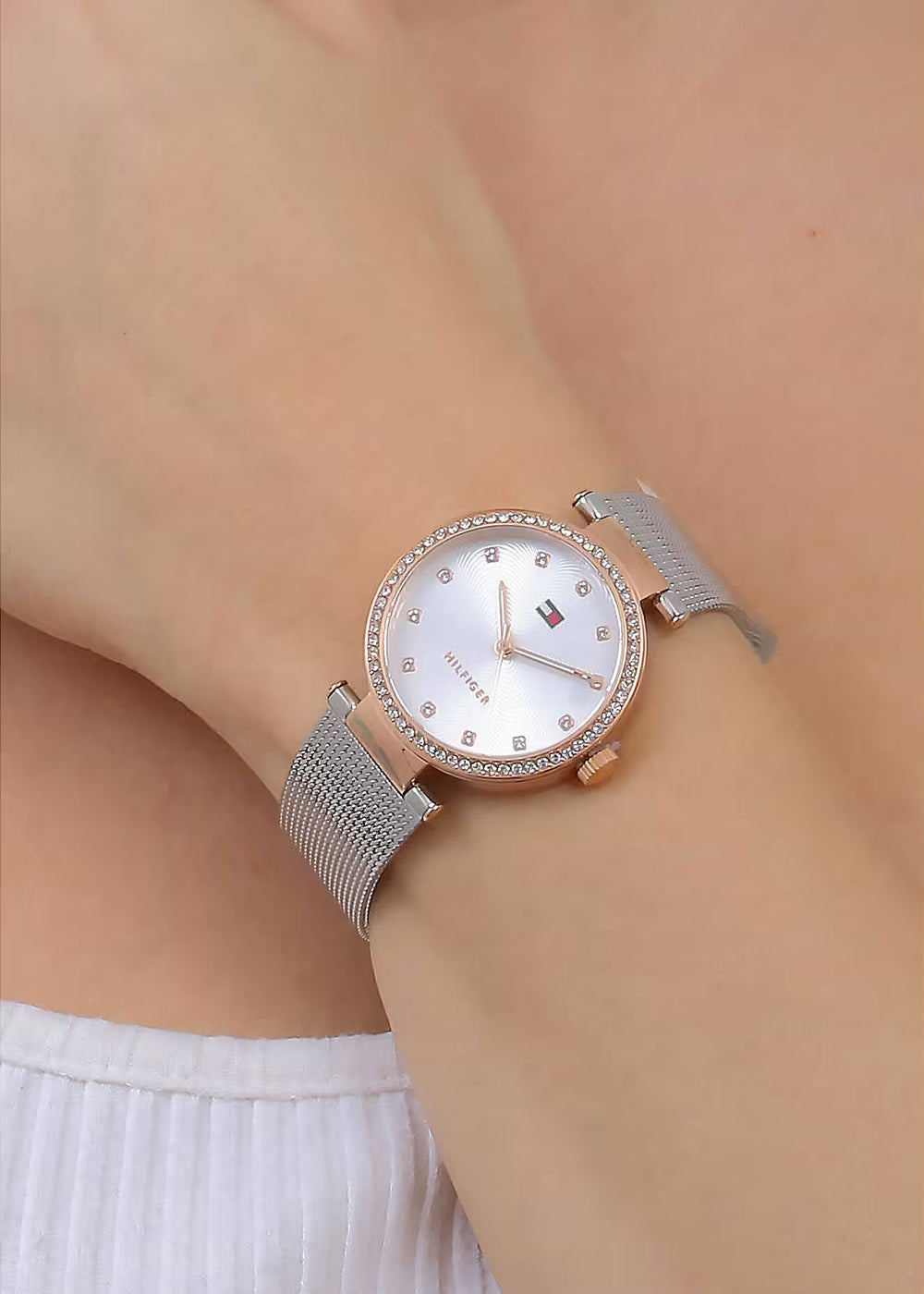 Orologio 32MM White Dial con pietre