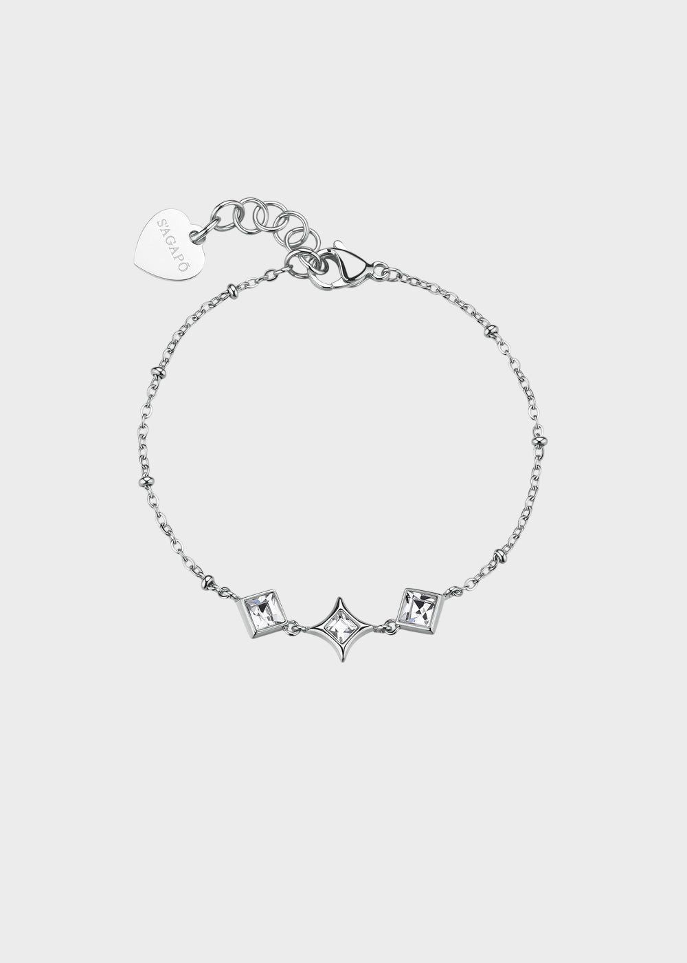 Bracciale Luce in acciaio con cristalli centrali
