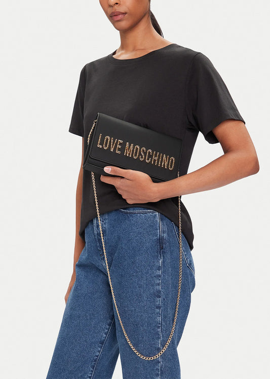 Borsa a tracolla con logo frontale