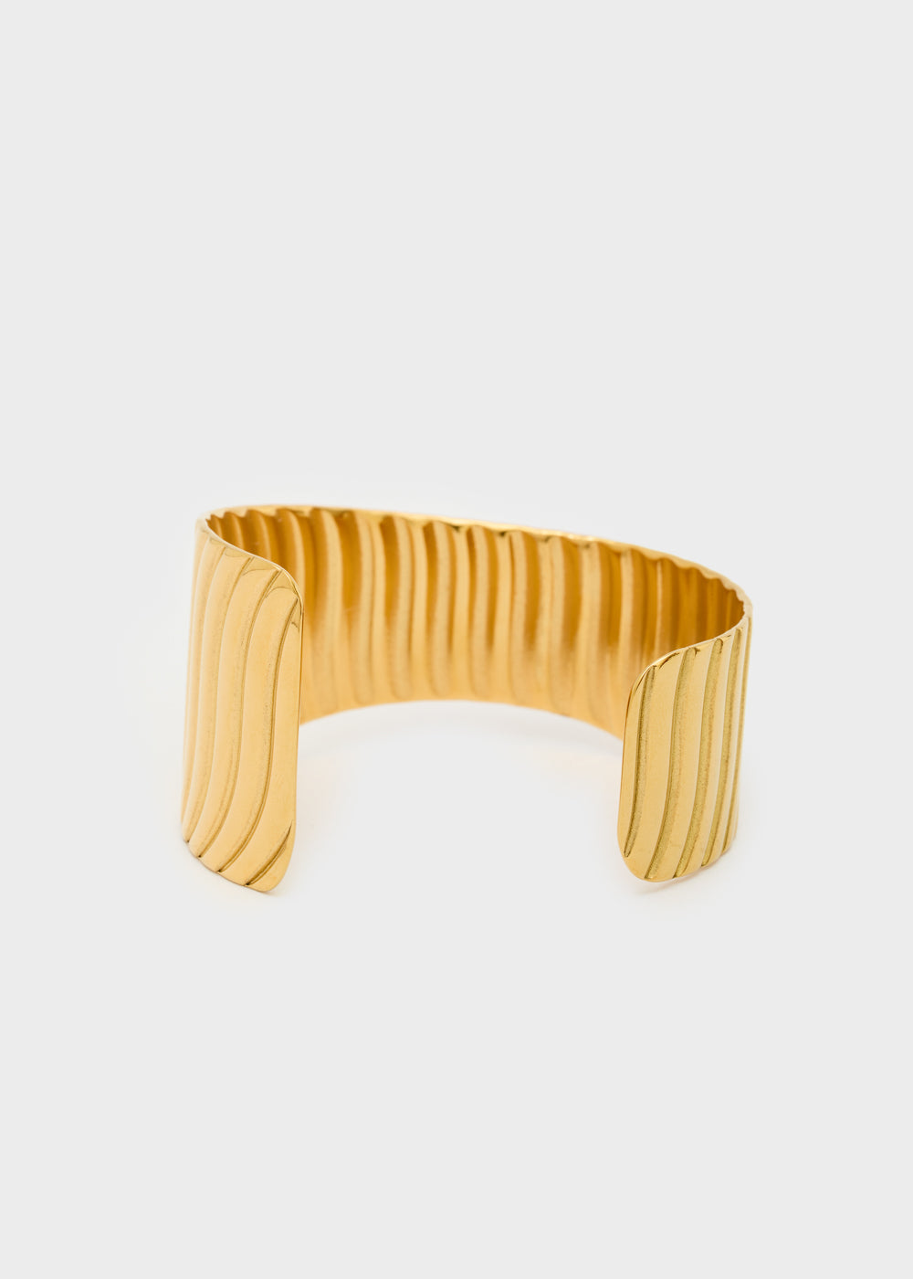 Rigid Iris bracelet in striped stainless steel