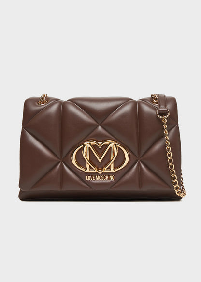 Borsa da spalla con logo frontale