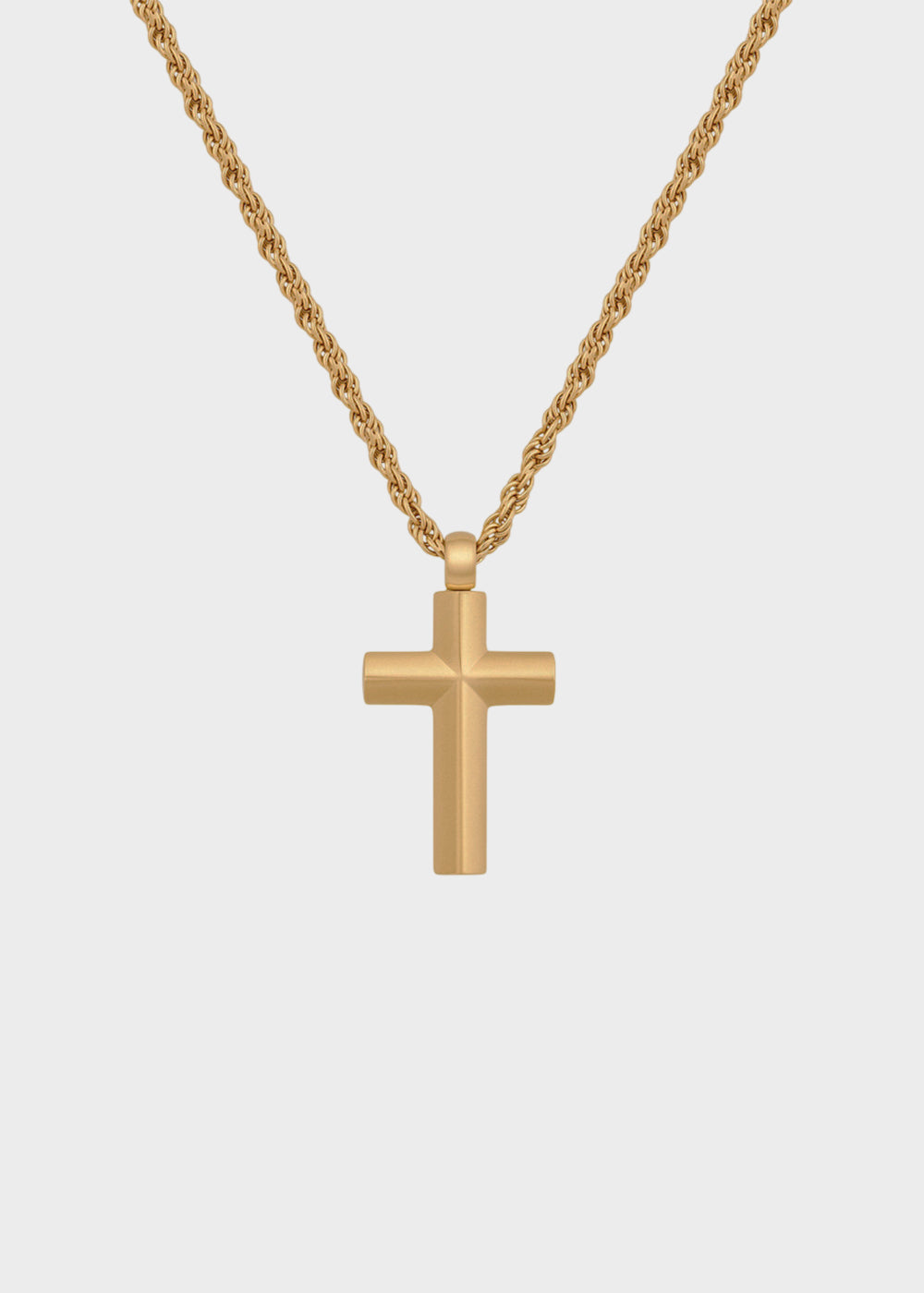 Collana Bound in acciaio con finitura pvd oro 14K e pendente a forma di croce