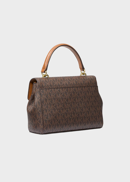 Borsa a mano piccola Ava con tracolla e logo all over