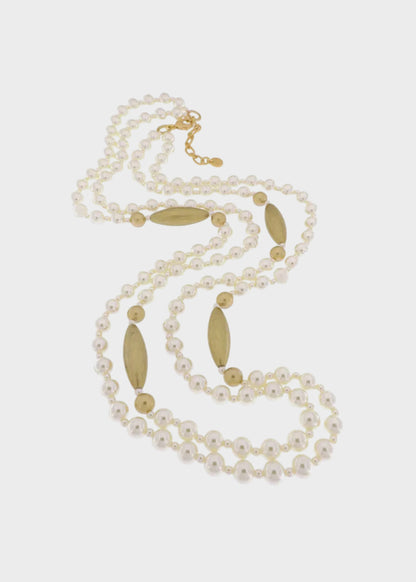 Collana multifilo in Metallo con perle