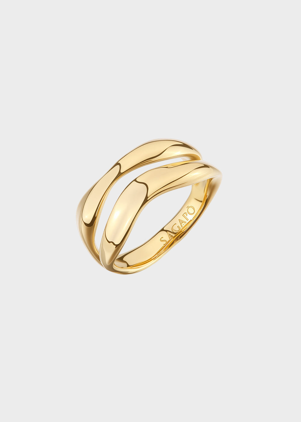 Anello Emotion in acciaio con finitura pvd oro 14k, taglia 18