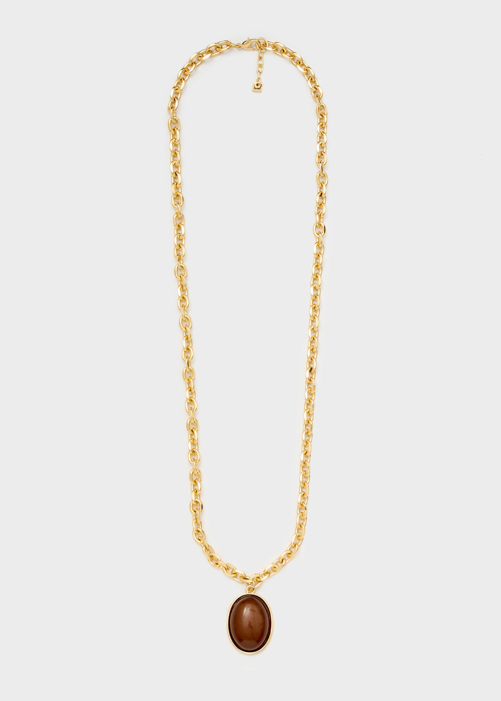 Collana Cleo con pietra pendente marrone