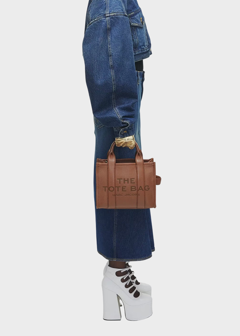 Borsa a mano "The Tote Bag" piccola con tracolla, in vera pelle-3