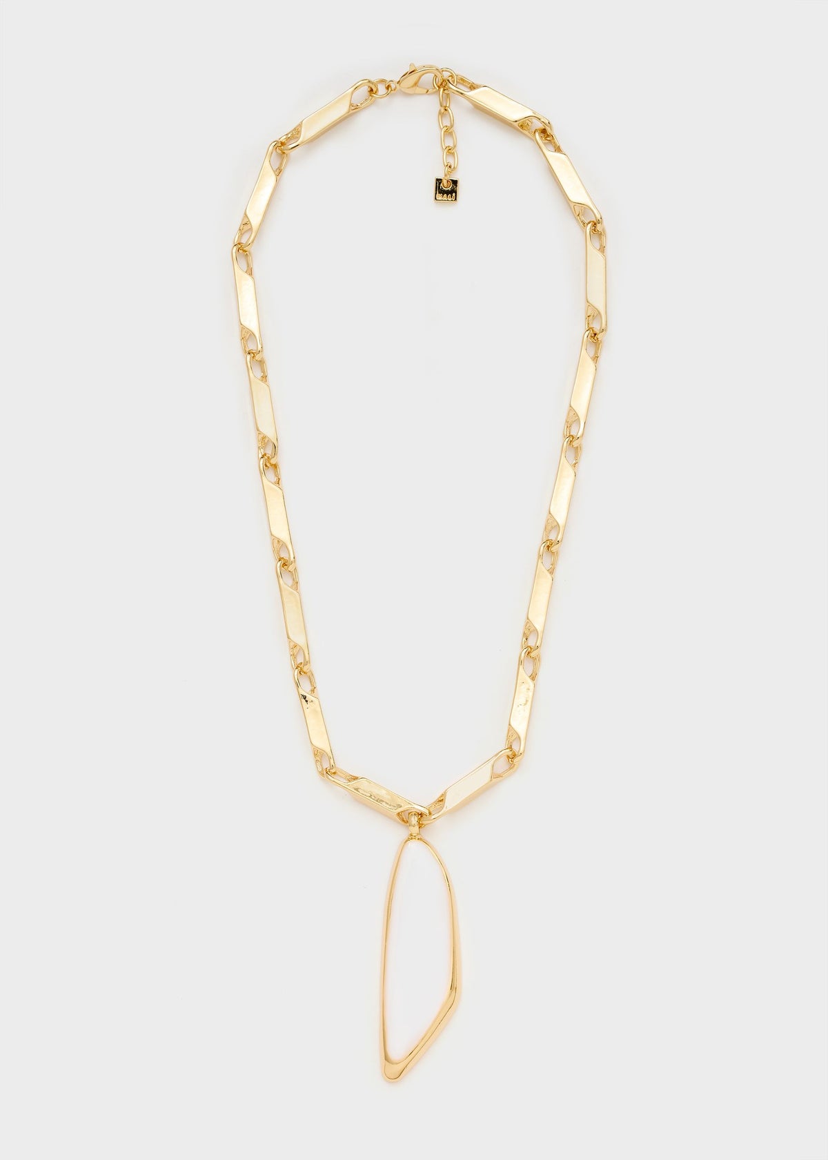 Collana con elemento scudo pendente bianco-3