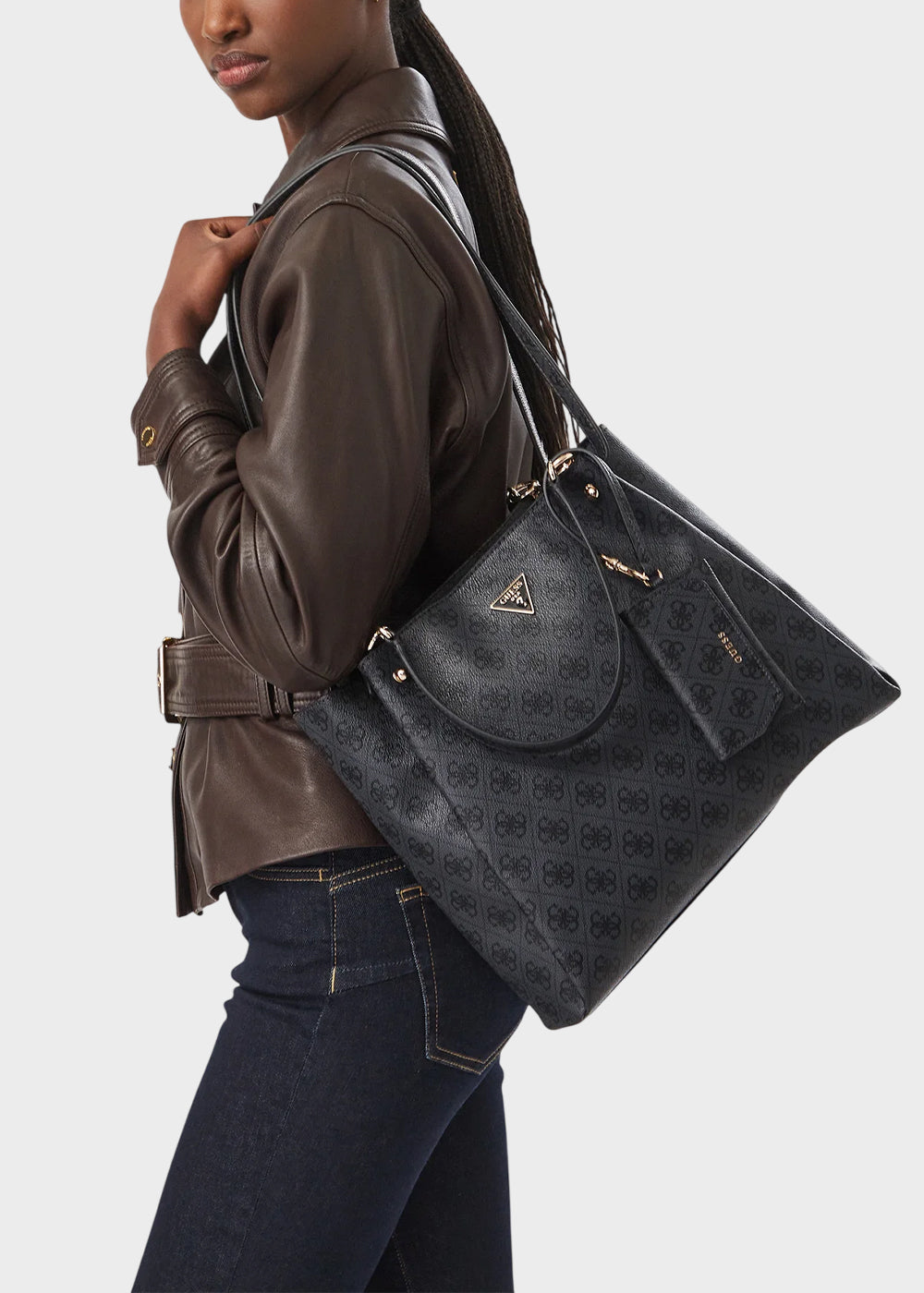 Borsa a tracolla Lorella Logo con manico e charm-2