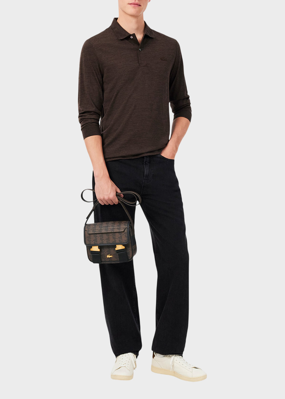 Borsa a tracolla The Blend con patta e doppio gancio monogram