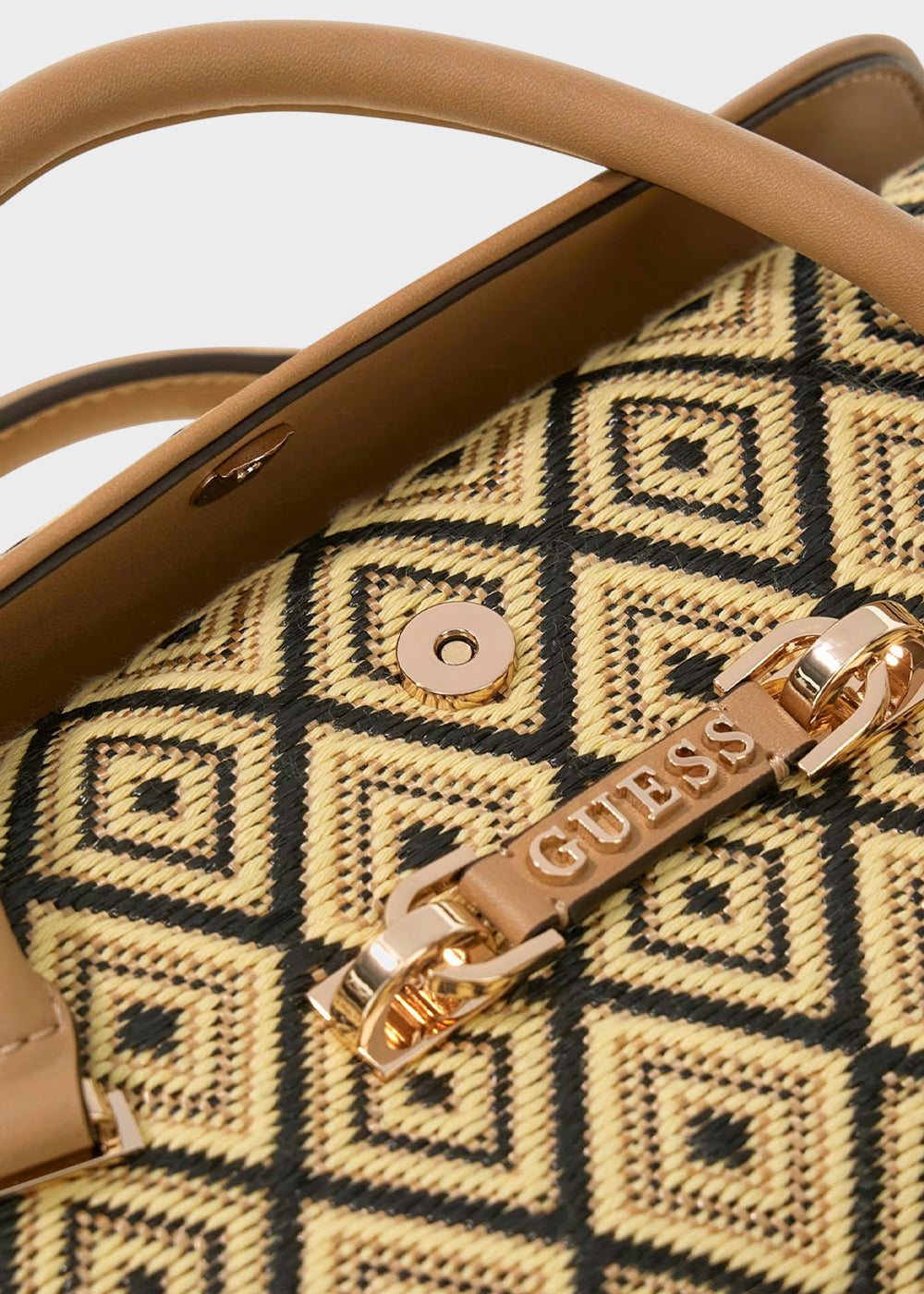 Borsa a mano in tessuto con tracolla Sophia Mini con trama geometrica
