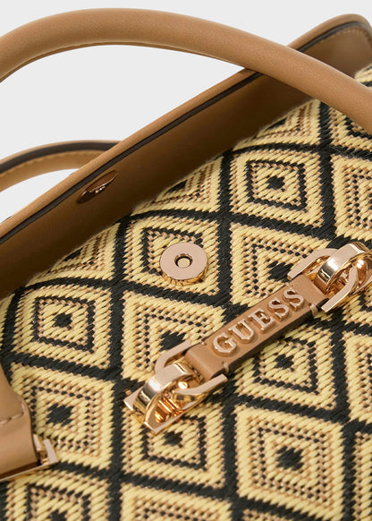 Borsa a mano in tessuto con tracolla Sophia Mini con trama geometrica