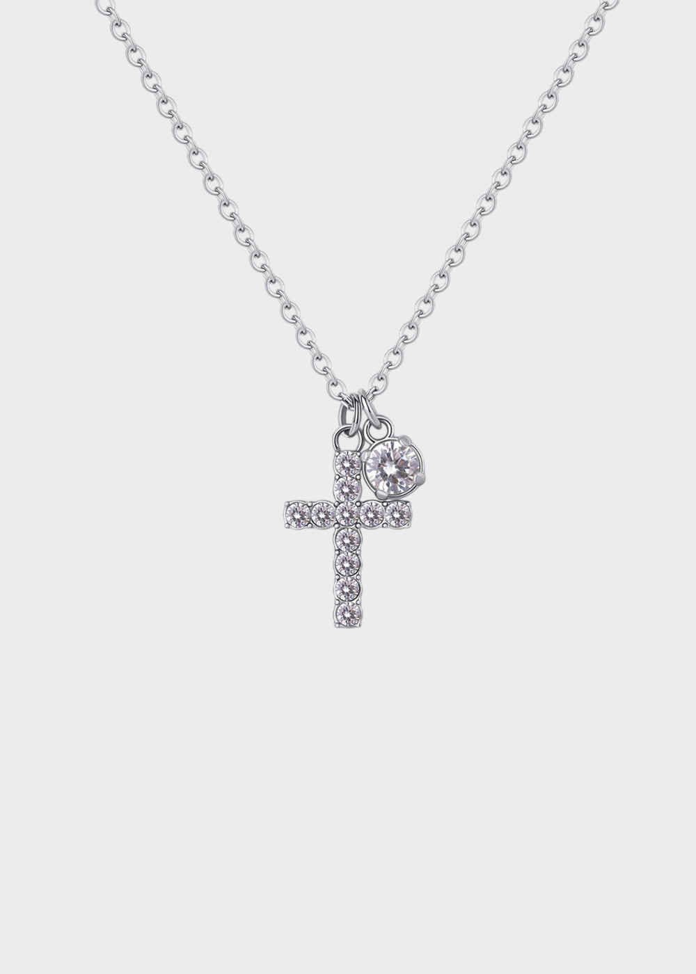 Collana Dazzly girocollo in acciaio con pietra e pendente a forma di croce con cristalli