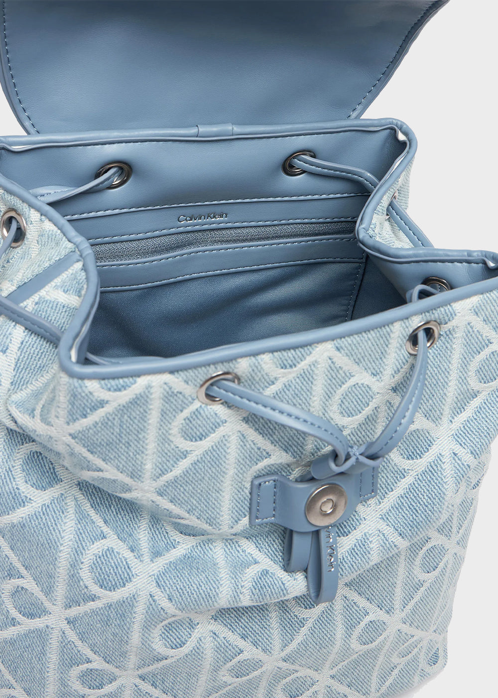 Zaino denim in jacquard con logo