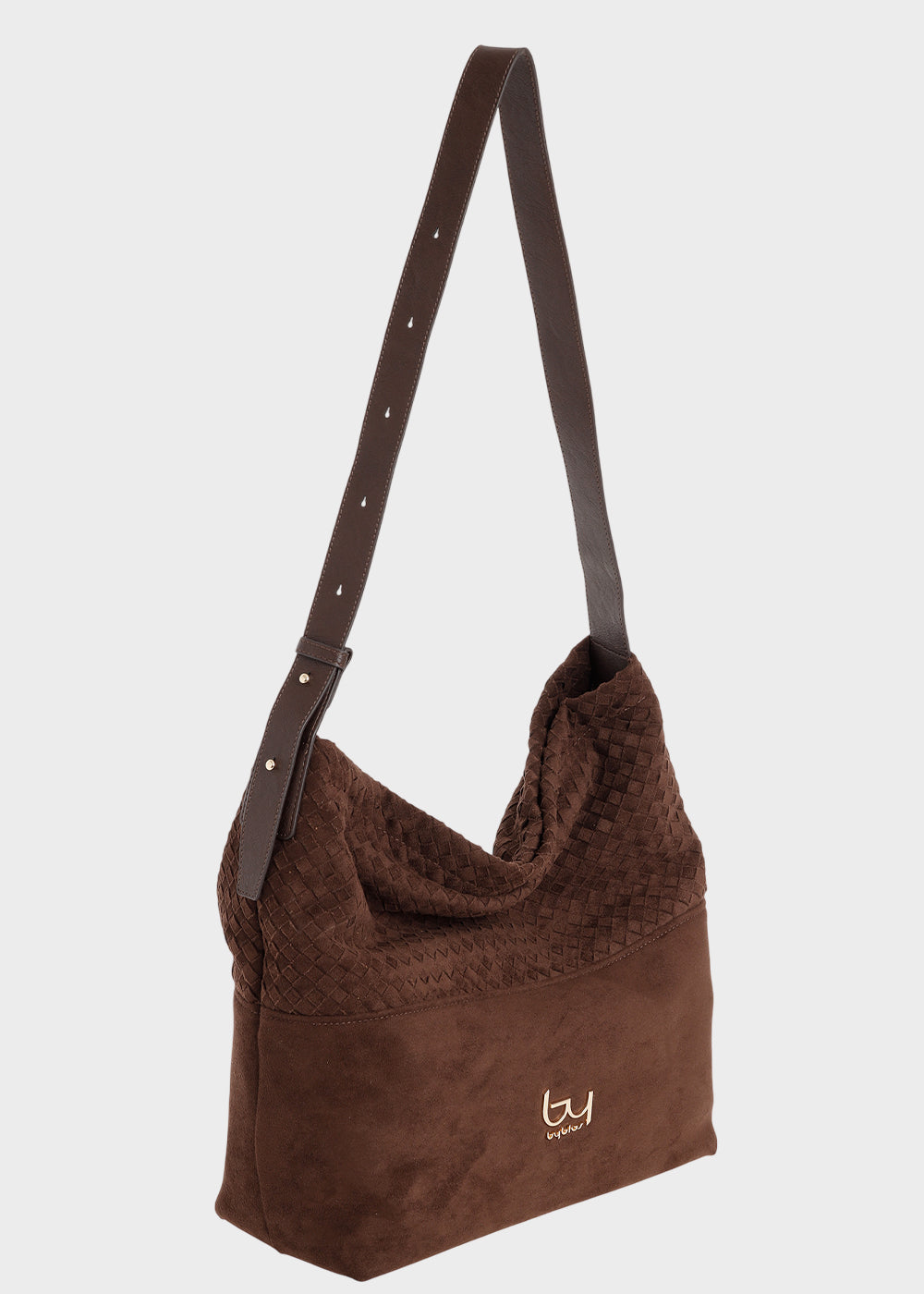 Borsa da spalla Compass con trama intrecciata-2