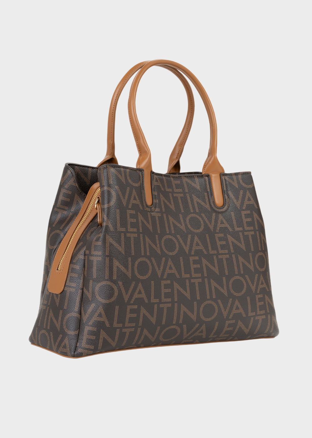 Borsa a mano Regina Re grande con tracolla e logo all over-3