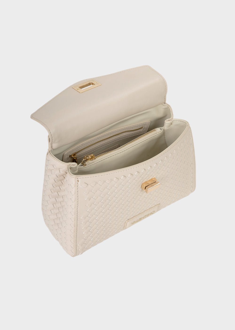 Borsa a mano Gea con tracolla e pattina effetto intreccio-4